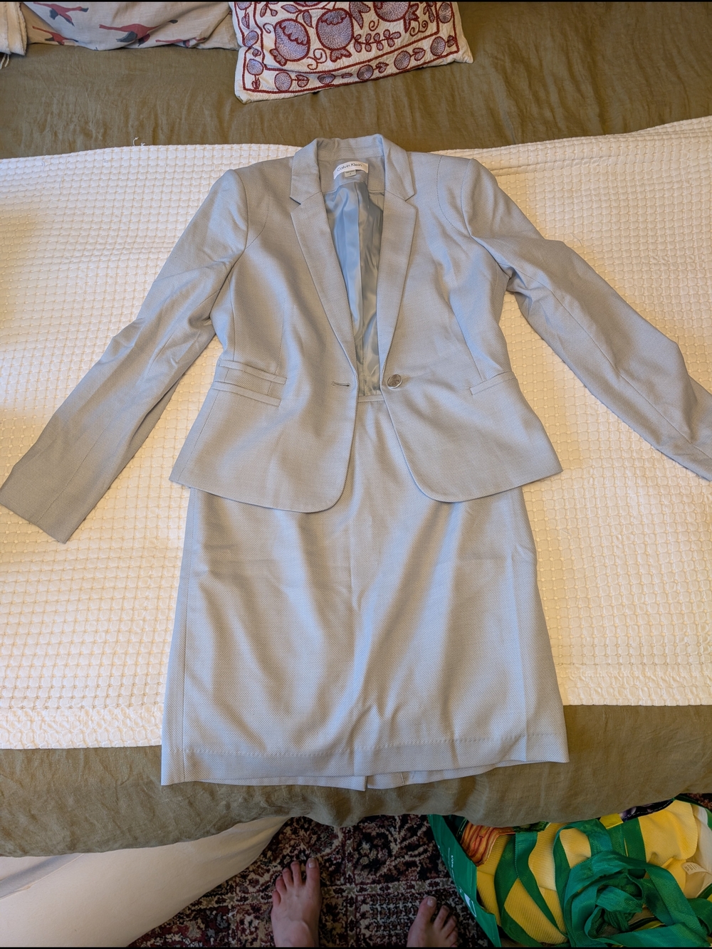 Calvin Klein Light Blue Suit Jacket Size 6